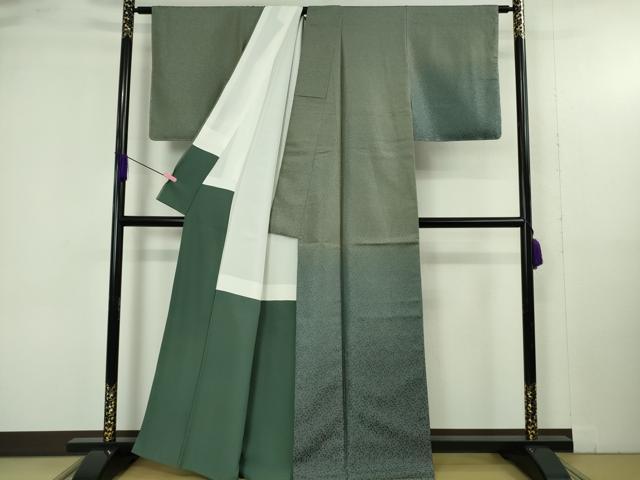 平和屋着物●極上　訪問着　お召地　唐草地紋　暈し染め　逸品　未使用　DZAB4913kh6