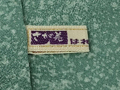 平和屋着物●極上　人間国宝・羽田登喜男　訪問着　鴛鴦　たたき染め　青竹色地　暈し染め　金銀彩　さが美扱い　逸品　DZAB4914kh6