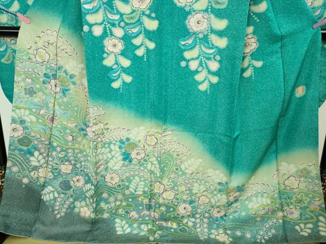 平和屋着物●極上　梅原虎峰　幻の辻が花　振袖　暈し染め　銀通し地　逸品　未使用　DZAB4919kh6