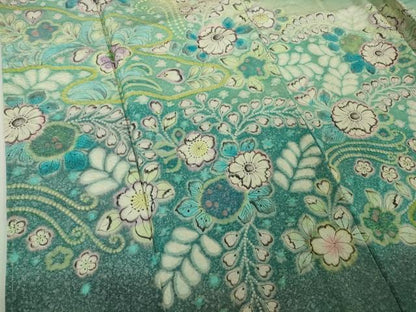 平和屋着物●極上　梅原虎峰　幻の辻が花　振袖　暈し染め　銀通し地　逸品　未使用　DZAB4919kh6