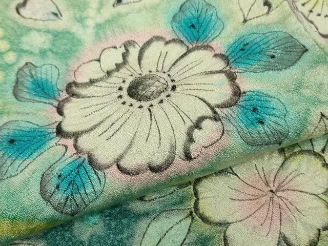平和屋着物●極上　梅原虎峰　幻の辻が花　振袖　暈し染め　銀通し地　逸品　未使用　DZAB4919kh6