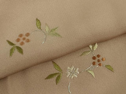 平和屋着物∞極上　創業460年・千總　道行コート　ロング丈　総刺繍　草花文　水柿色地　暈し染め　銀糸　逸品　DZAB4921kh6