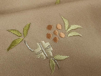 平和屋着物∞極上　創業460年・千總　道行コート　ロング丈　総刺繍　草花文　水柿色地　暈し染め　銀糸　逸品　DZAB4921kh6