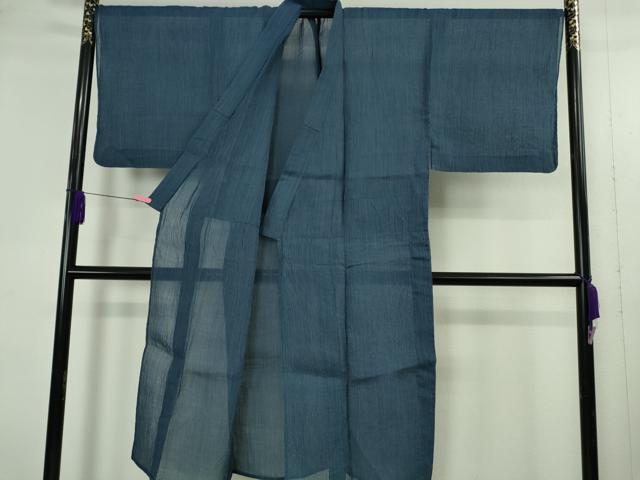 平和屋着物＊極上　夏物　男性　本場小千谷ちぢみ　キングサイズ　本麻　手機織　縞　証紙付き　逸品　DZAB4922kh6