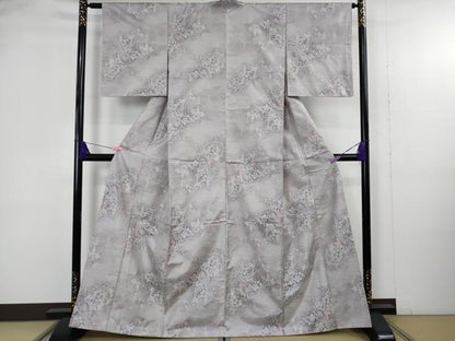 平和屋着物●極上　都喜ヱ門　本場大島紬　白大島　7マルキ　葡萄蔦の葉文　藤絹織物謹製　逸品　未使用　DZAB4925kh6