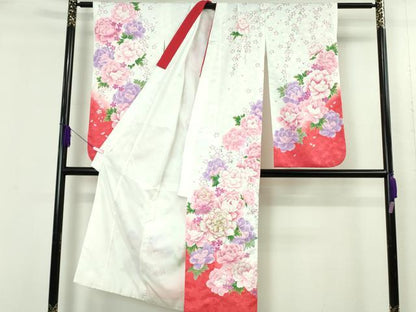 平和屋本店[]極上　七五三　女の子　7歳　祝着　刺繍　舞花文　暈し染め　金糸　洗える着物　逸品　DZAB4926kh6