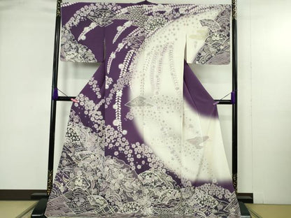 平和屋着物●極上　訪問着　辻が花　地紙　暈し染め　ロング丈　逸品　新品　DZAB4930kh6