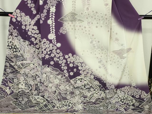 平和屋着物●極上　訪問着　辻が花　地紙　暈し染め　ロング丈　逸品　新品　DZAB4930kh6