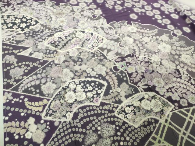 平和屋着物●極上　訪問着　辻が花　地紙　暈し染め　ロング丈　逸品　新品　DZAB4930kh6