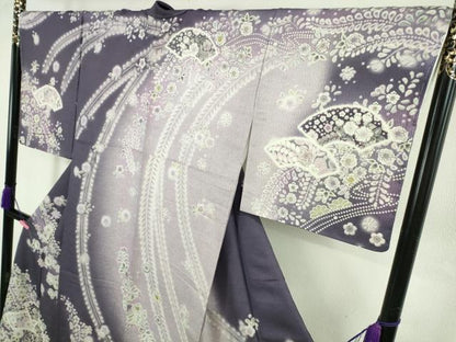 平和屋着物●極上　訪問着　辻が花　地紙花文　暈し染め　ロング丈　逸品　新品　DZAB4931kh6