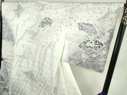 平和屋着物●極上　訪問着　辻が花　雪輪　地紙花文　暈し染め　ロング丈　逸品　新品　DZAB4932kh6
