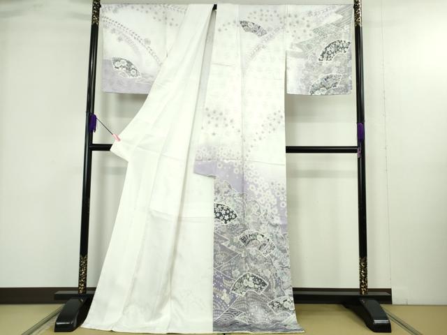 平和屋着物●極上　訪問着　辻が花　雪輪　地紙花文　暈し染め　ロング丈　逸品　新品　DZAB4932kh6