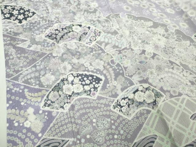 平和屋着物●極上　訪問着　辻が花　雪輪　地紙花文　暈し染め　ロング丈　逸品　新品　DZAB4932kh6