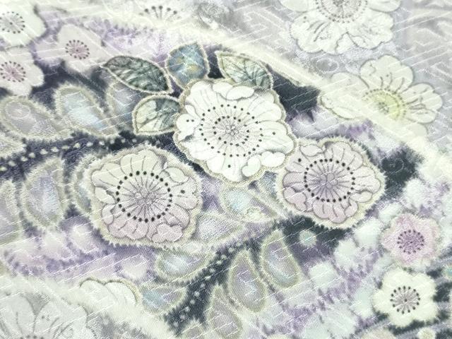 平和屋着物●極上　訪問着　辻が花　雪輪　地紙花文　暈し染め　ロング丈　逸品　新品　DZAB4932kh6