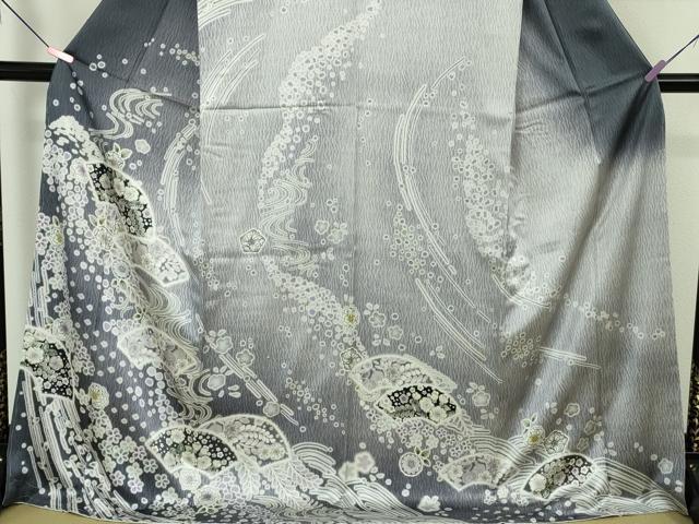 平和屋着物●極上　訪問着　辻が花　地紙　暈し染め　ロング丈　逸品　新品　DZAB4933kh6