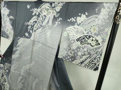 平和屋着物●極上　訪問着　辻が花　地紙　暈し染め　ロング丈　逸品　新品　DZAB4933kh6
