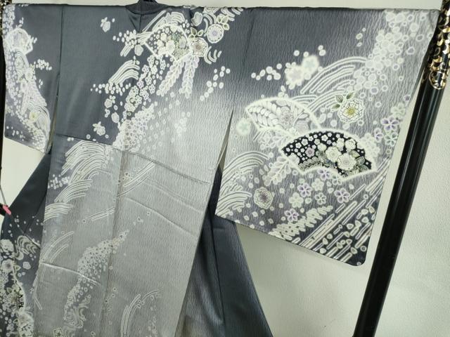 平和屋着物●極上　訪問着　辻が花　地紙　暈し染め　ロング丈　逸品　新品　DZAB4933kh6