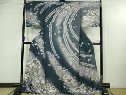 平和屋着物●極上　訪問着　辻が花　地紙　暈し染め　ロング丈　逸品　新品　DZAB4934kh6
