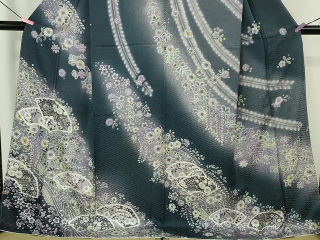 平和屋着物●極上　訪問着　辻が花　地紙　暈し染め　ロング丈　逸品　新品　DZAB4934kh6