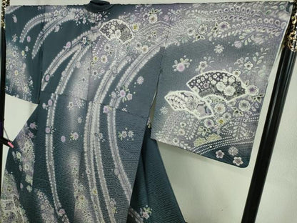 平和屋着物●極上　訪問着　辻が花　地紙　暈し染め　ロング丈　逸品　新品　DZAB4934kh6