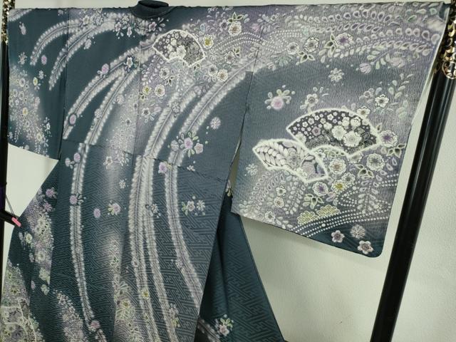 平和屋着物●極上　訪問着　辻が花　地紙　暈し染め　ロング丈　逸品　新品　DZAB4934kh6