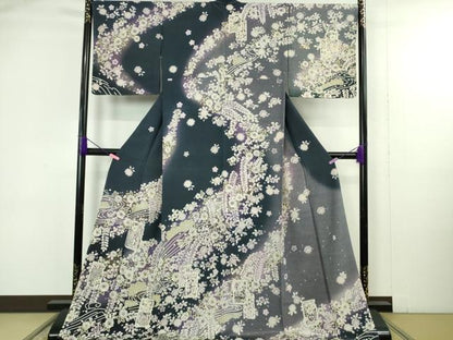 平和屋着物●極上　訪問着　辻が花　破れ色紙重ね　暈し染め　ロング丈　逸品　新品　DZAB4935kh6