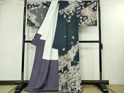 平和屋着物●極上　訪問着　辻が花　破れ色紙重ね　暈し染め　ロング丈　逸品　新品　DZAB4935kh6