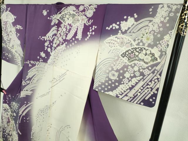 平和屋着物●極上　訪問着　辻が花　地紙　暈し染め　ロング丈　逸品　新品　DZAB4936kh6