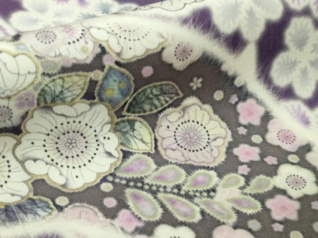 平和屋着物●極上　訪問着　辻が花　地紙　暈し染め　ロング丈　逸品　新品　DZAB4936kh6