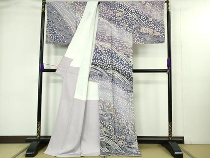平和屋着物●極上　訪問着　辻が花　立波　暈し染め　ロング丈　逸品　新品　DZAB4937kh6