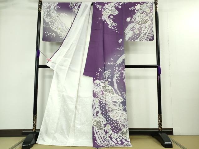 平和屋着物●極上　訪問着　辻が花　地紙　暈し染め　ロング丈　逸品　新品　DZAB4939kh6
