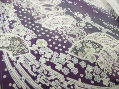 平和屋着物●極上　訪問着　辻が花　地紙　暈し染め　ロング丈　逸品　新品　DZAB4939kh6