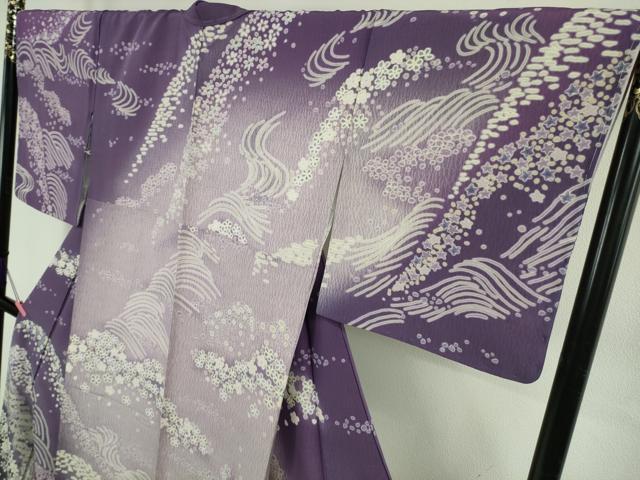 平和屋着物●極上　訪問着　立波笹花文　暈し染め　ロング丈　逸品　新品　DZAB4940kh6