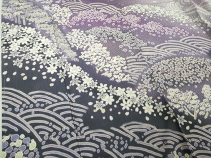 平和屋着物●極上　訪問着　立波笹花文　暈し染め　ロング丈　逸品　新品　DZAB4940kh6