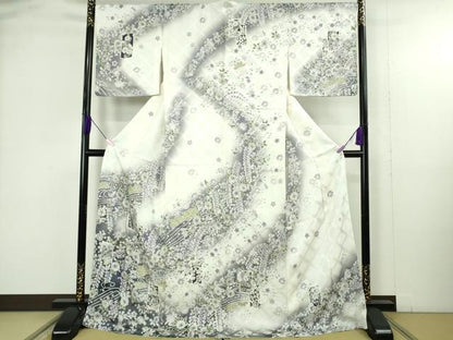 平和屋着物●極上　訪問着　辻が花　破れ色紙重ね　暈し染め　ロング丈　逸品　新品　DZAB4941kh6