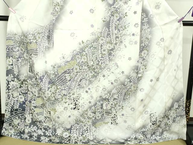 平和屋着物●極上　訪問着　辻が花　破れ色紙重ね　暈し染め　ロング丈　逸品　新品　DZAB4941kh6