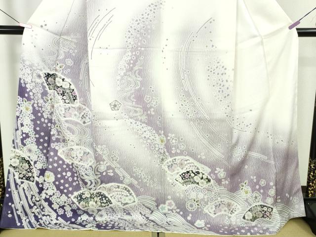 平和屋着物●極上　訪問着　辻が花　地紙　暈し染め　ロング丈　逸品　新品　DZAB4942kh6