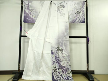 平和屋着物●極上　訪問着　辻が花　地紙　暈し染め　ロング丈　逸品　新品　DZAB4942kh6