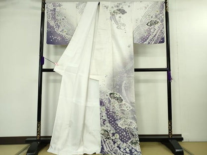 平和屋着物●極上　訪問着　辻が花　地紙　暈し染め　ロング丈　逸品　新品　DZAB4943kh6