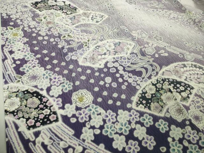 平和屋着物●極上　訪問着　辻が花　地紙　暈し染め　ロング丈　逸品　新品　DZAB4943kh6