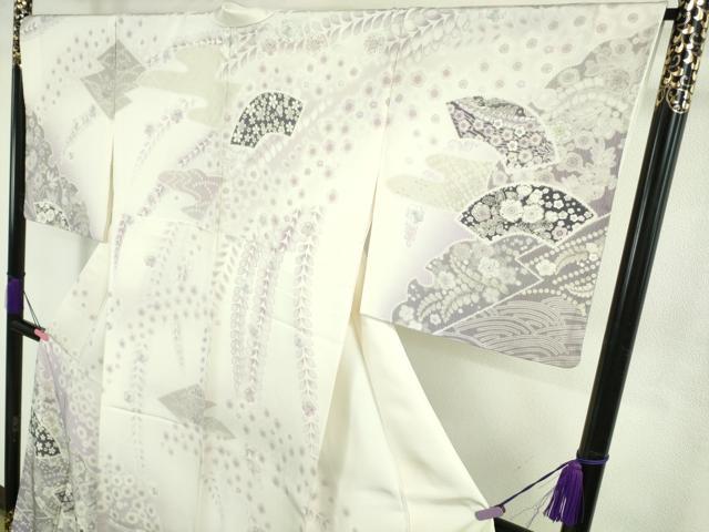 平和屋着物●極上　訪問着　辻が花　雪輪　地紙　暈し染め　ロング丈　逸品　新品　DZAB4944kh6