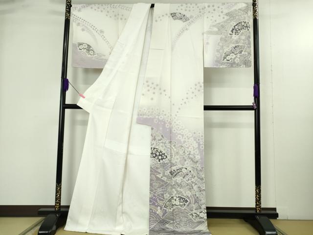 平和屋着物●極上　訪問着　辻が花　雪輪　地紙　暈し染め　ロング丈　逸品　新品　DZAB4944kh6