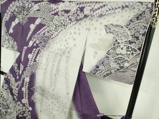 平和屋着物●極上　訪問着　辻が花　雪輪　地紙　暈し染め　ロング丈　逸品　新品　DZAB4945kh6