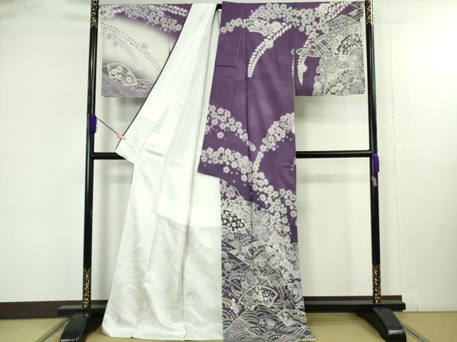 平和屋着物●極上　訪問着　辻が花　雪輪　地紙　暈し染め　ロング丈　逸品　新品　DZAB4945kh6