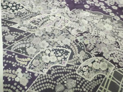 平和屋着物●極上　訪問着　辻が花　雪輪　地紙　暈し染め　ロング丈　逸品　新品　DZAB4945kh6