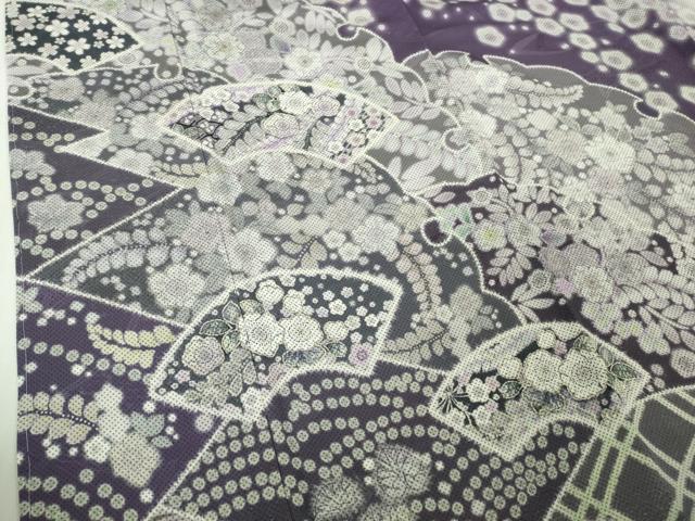 平和屋着物●極上　訪問着　辻が花　雪輪　地紙　暈し染め　ロング丈　逸品　新品　DZAB4945kh6
