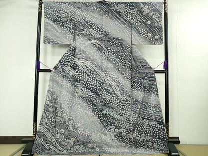平和屋着物●極上　訪問着　辻が花　立波花文　暈し染め　ロング丈　逸品　新品　DZAB4947kh6