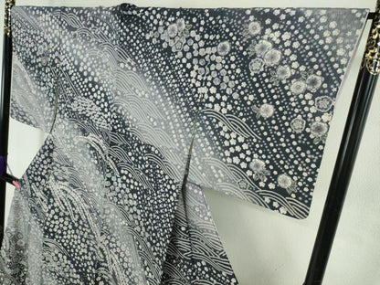 平和屋着物●極上　訪問着　辻が花　立波花文　暈し染め　ロング丈　逸品　新品　DZAB4947kh6