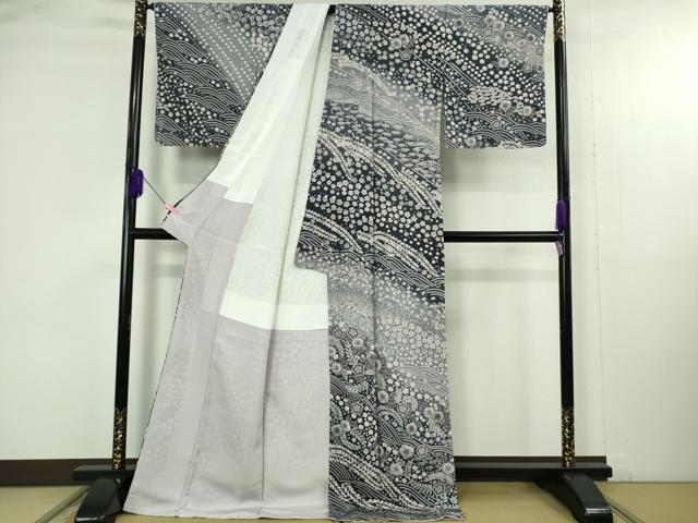 平和屋着物●極上　訪問着　辻が花　立波花文　暈し染め　ロング丈　逸品　新品　DZAB4947kh6
