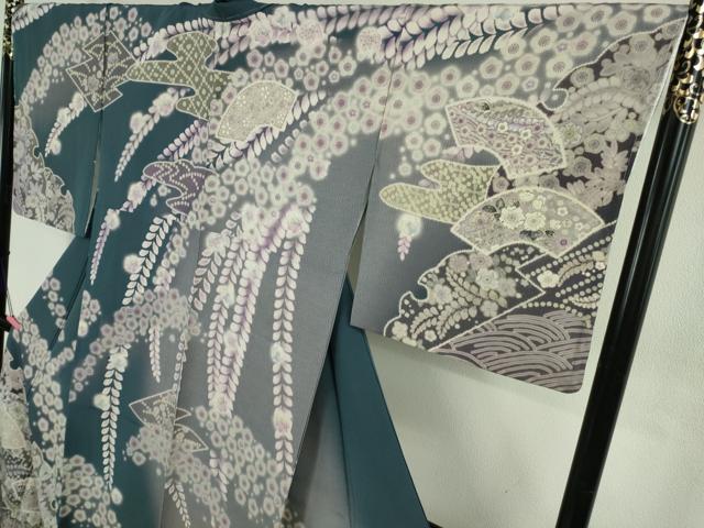 平和屋着物●極上　訪問着　辻が花　雪輪　地紙　暈し染め　ロング丈　逸品　新品　DZAB4949kh6